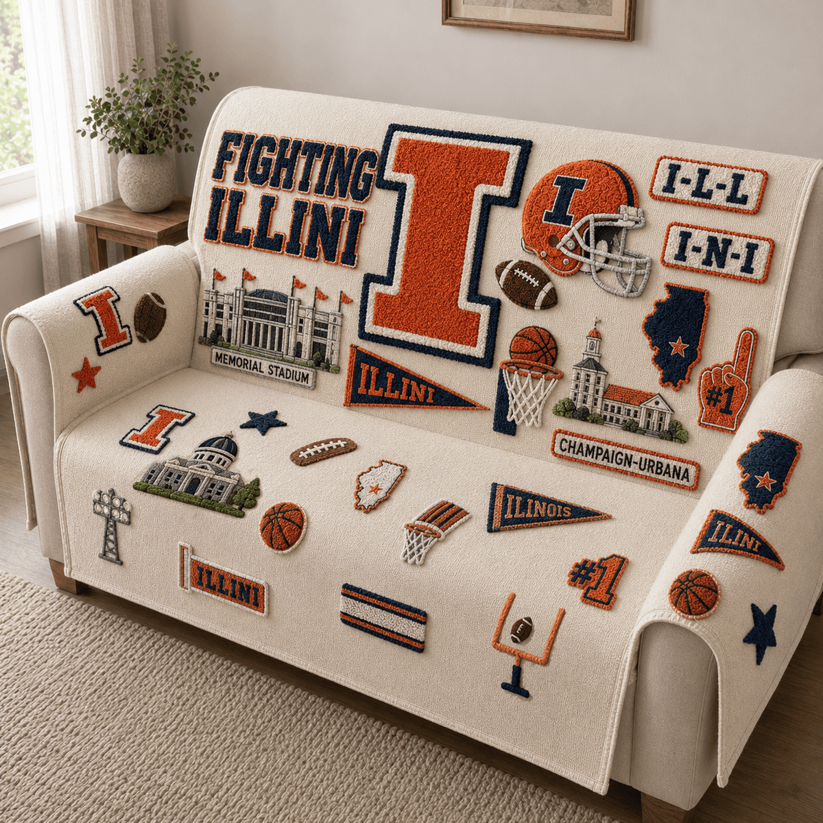 IFI Tufted Sofa Cover & Pillow Set HTTT