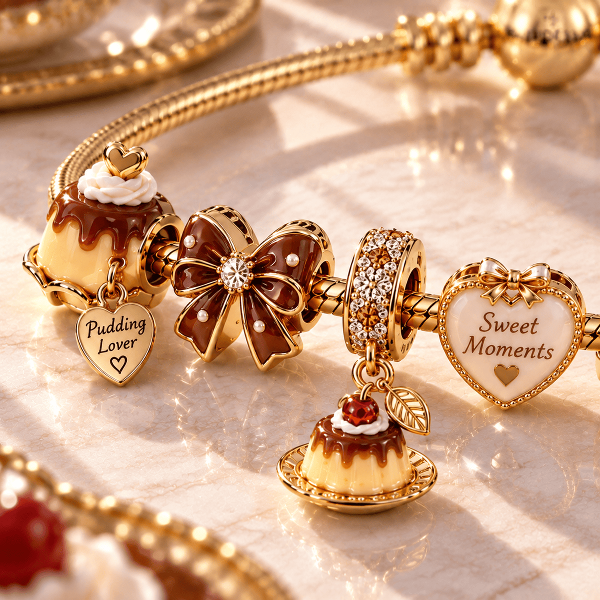 PUD Gold Charm Bracelet Set PTT