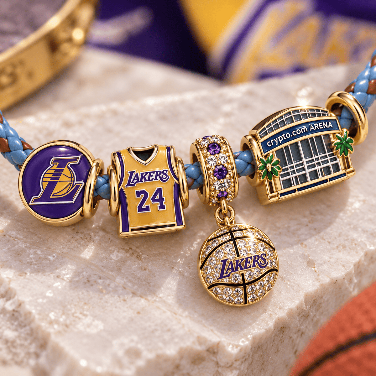 LAL Braided Leather Charm Bracelet Set VTH
