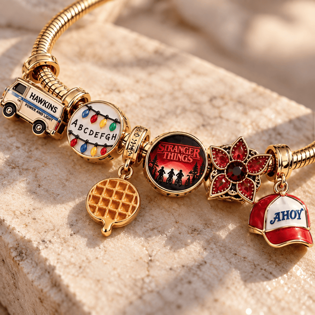 STGT Gold Charm Bracelet Set TTN