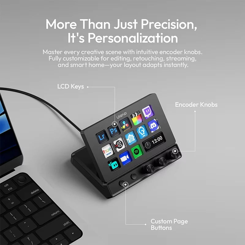 D200X D200H D200 Stream Deck Creative Deck Desktop Control Hub Streamdeck Macropad Desk Deck Dock For Video Photo Livestream