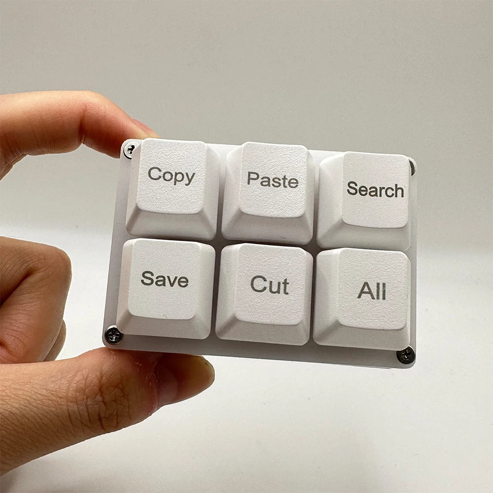 6Keys Copy Paste Search Save Cut Keyboard One Handed OSU Keypad Programmable Mechanical Shortcut Macro Keyboard for Working Game