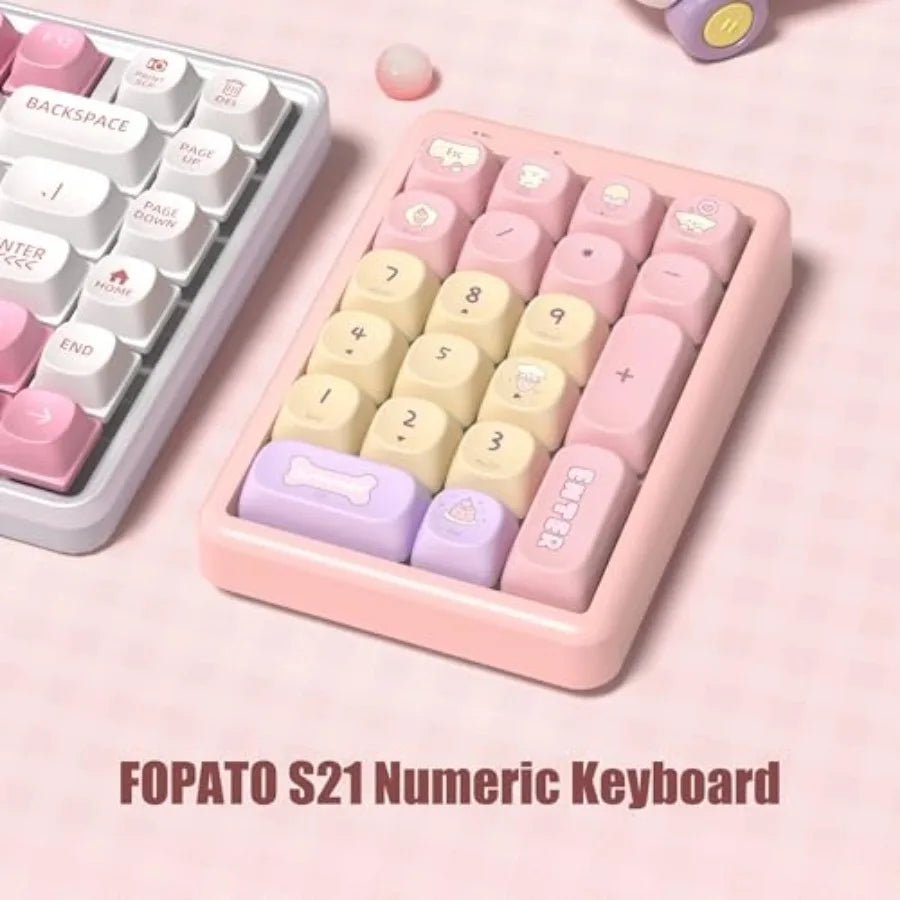 Wireless Number Pad BT 5.0 Mechanical Number Keypad for Laptop 21-Key Hot Swappable RGB Numeric Keypad USB/2.4G Wireless Number