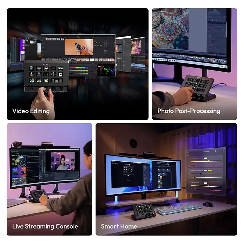 D200X D200H D200 Stream Deck Creative Deck Desktop Control Hub Streamdeck Macropad Desk Deck Dock For Video Photo Livestream